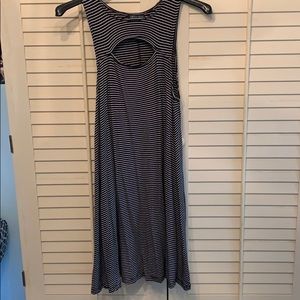 Black and white striped sleeveless dress